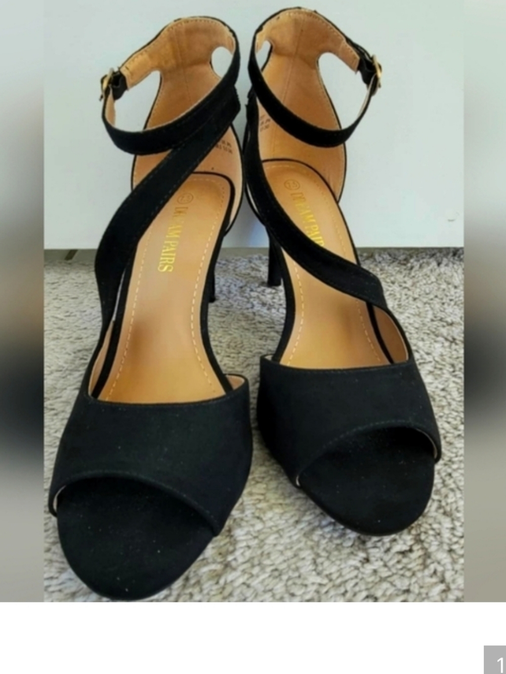 Dream Pairs Black Strappy Heels Size 7.5 | Elegant Ankle Strap Sandals | Classic - Picture 6 of 6